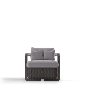Outdoor Garden | Hampton grey armchair and cushion