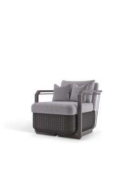 Outdoor Garden | Hampton grey armchair and cushion