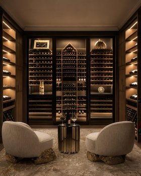 Wine Cellar | Angra armchair and a chic side table create a cosy nook for intimate gatherings
