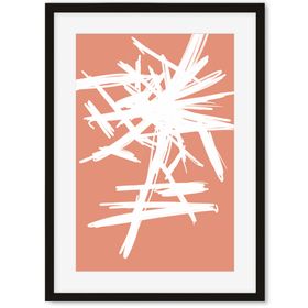 White And Orange Sketch Art Print.