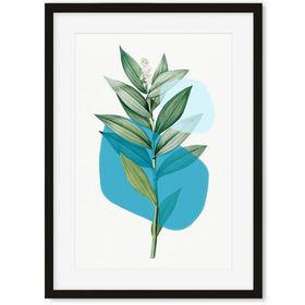 Botanical Leaf With Abstract Shapes Art Print