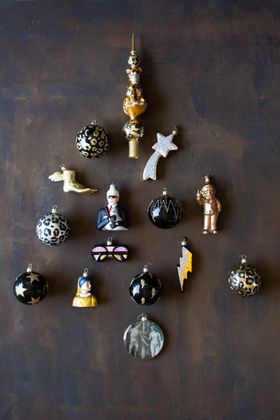 Black & Gold Bauble Christmas Tree Decorations