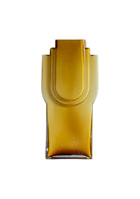 Amber Glow Glass Art Deco Vase