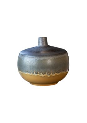 Dipped Drip Glazed Single Stem Short Vase