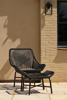 Alfresco Woven Rattan Outdoor Chair With Foot Stool