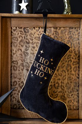 Ho Fucking Ho Black Christmas Stocking