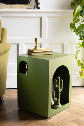 Green Alcove Wooden Side Table