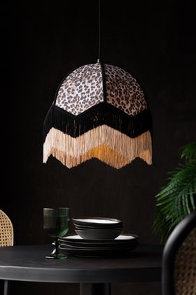 Leopard Love Print Double Tassel Edge Ceiling Light