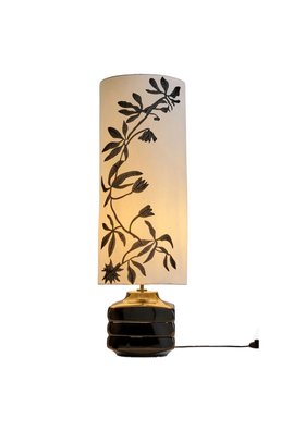 Black & White Floral Silhouette Floor Lamp