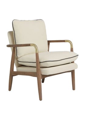 Natural & Black Piping Signature Accent Chair