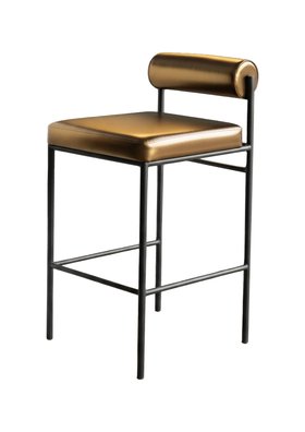 Burnished Gold Roll Back Bar Stool