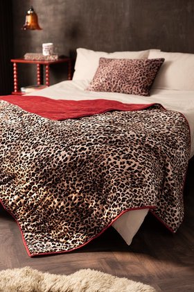 Leopard Love Print with Red Reversible Quilt
