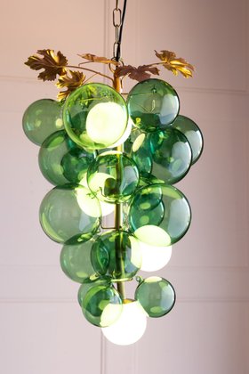 Green Grapevine Glass Ceiling Light