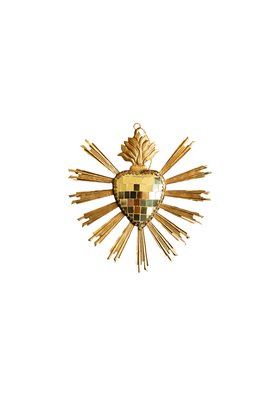 Gold Disco Ball Heart Hanging Ornament