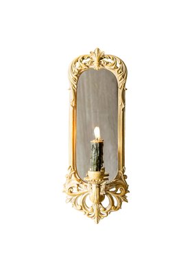 Filigree Framed & Mirrored Candle Wall Sconce