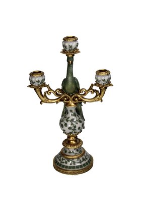 Vintage Gold Peacock Candlestick Holder