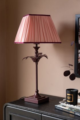 Palm Tree Table Lamp - Pink & Burgundy