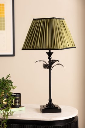 Palm Tree Table Lamp - Green & Black
