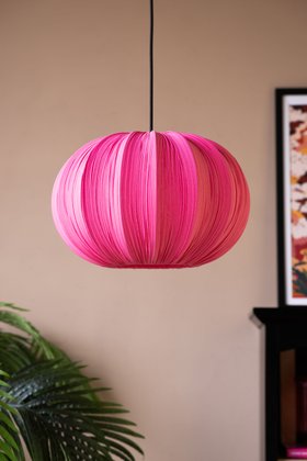Hot Pink Pleated Fabric Ceiling Light