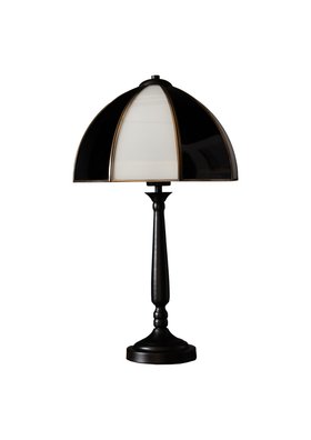 Domed Art Deco-Inspired Monochrome Table Lamp