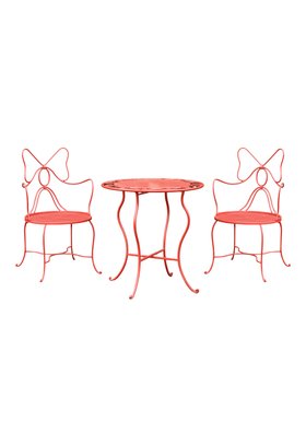 Red Bow Garden Table & Chairs Set