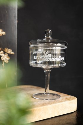 Vintage-Style Stemmed Glass Storage Jar with Lid