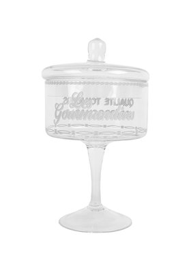 Vintage-Style Stemmed Glass Storage Jar with Lid