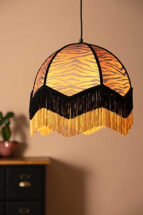 Tiger Print Double Tassel Edge Ceiling Light - SECONDS