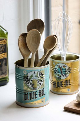 Set Of 2 Olive Oil Storage Tins - SECONDS