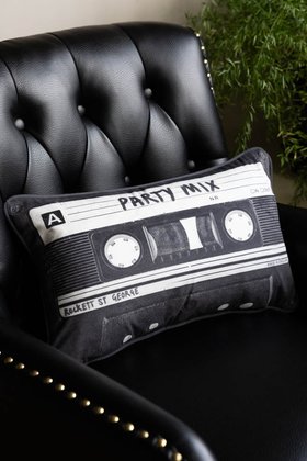 Party Mix Cassette Print Cushion - SAMPLE