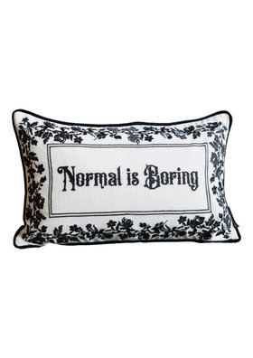 Normal Is Boring Embroidered Rectangular Cushion