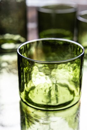 HKLIVING Olive Green Organic Glass Tumbler