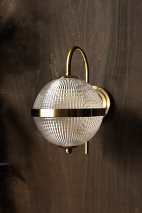 Pair of Parisian Gold & Glass Globe Wall Lights - SAMPLES