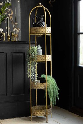 Ornate Gold Tall Tray Shelves - SECONDS