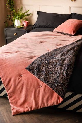 Black & Pink Velvet Tiger Reversible Quilt - SECONDS