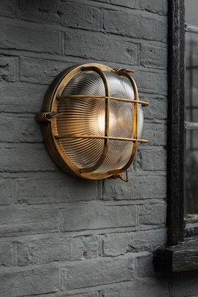 Antique-Style Brass Outdoor Wall Light