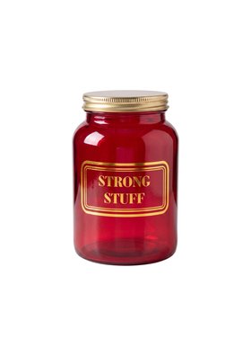 Strong Stuff Hot Pink Glass Storage Jar