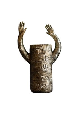 Waving Arms Gold Vase