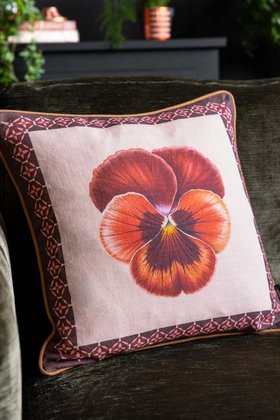 Beautiful Pansy Flower Cushion