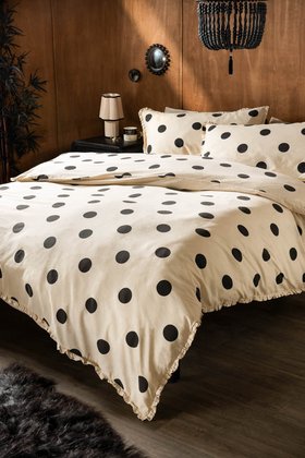 Dot Noir Ruffled Bedding Set - Available in 4 Sizes