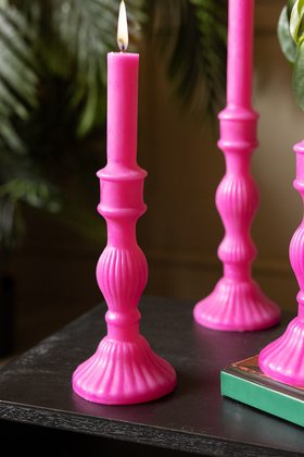 Hot Pink Candlestick Shaped Candle - Medium
