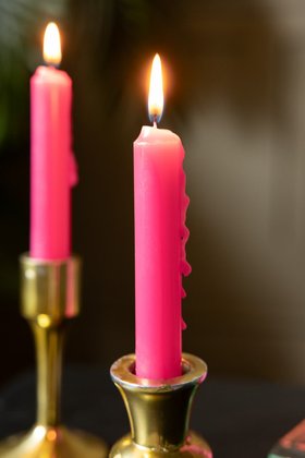 Hot Pink Short Dinner Candle