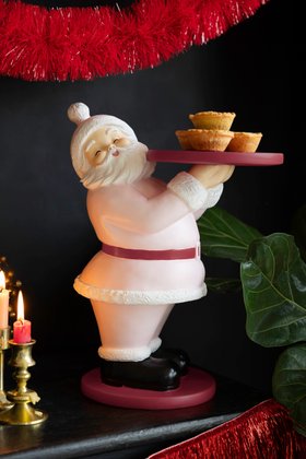 Pink Santa Butler Christmas Decoration