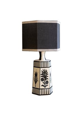 Monochrome Folklore Floral Table Lamp