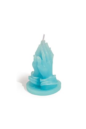 Blue Praying Hands Candle