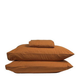 Washed Cotton Percale Sheet Set / Amber, Queen