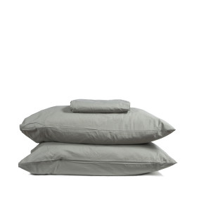 Washed Cotton Percale Sheet Set / Sage, Queen
