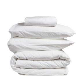 Heavyweight Percale Bed Set / White, Queen