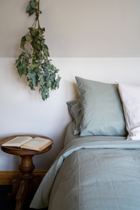 Washed Cotton Percale Quilt Cover Set - Sage