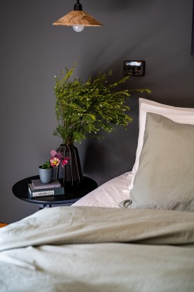 Washed Cotton Percale Quilt Cover Set - Sage